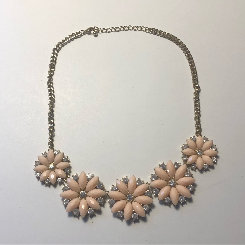Pink Flower Statement Necklace